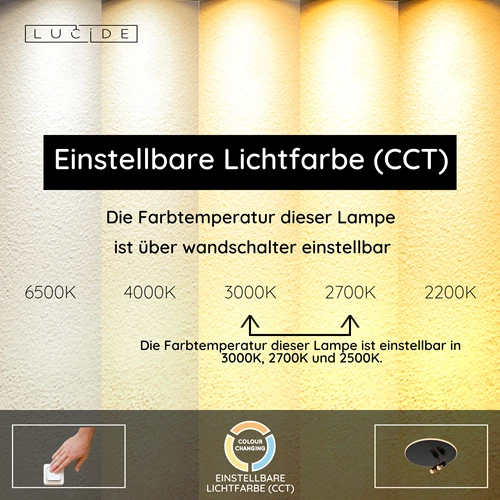Lucide JUBEL - Deckenleuchte - Ø 40 cm - LED - CCT - 2500K/3000K - Schwarzchrom - USP